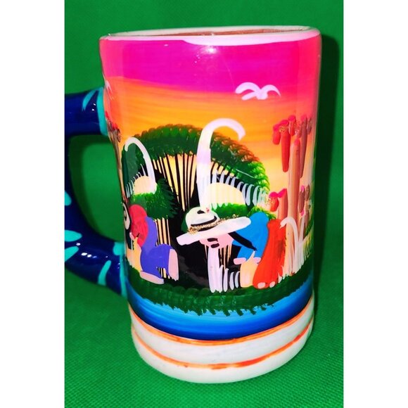 Hand-Painted Ceramic Mug Vibrant Aztec Design Coffee Tea - Picture 5 of 11